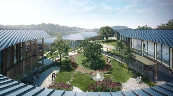 Ohana Center render with garden
